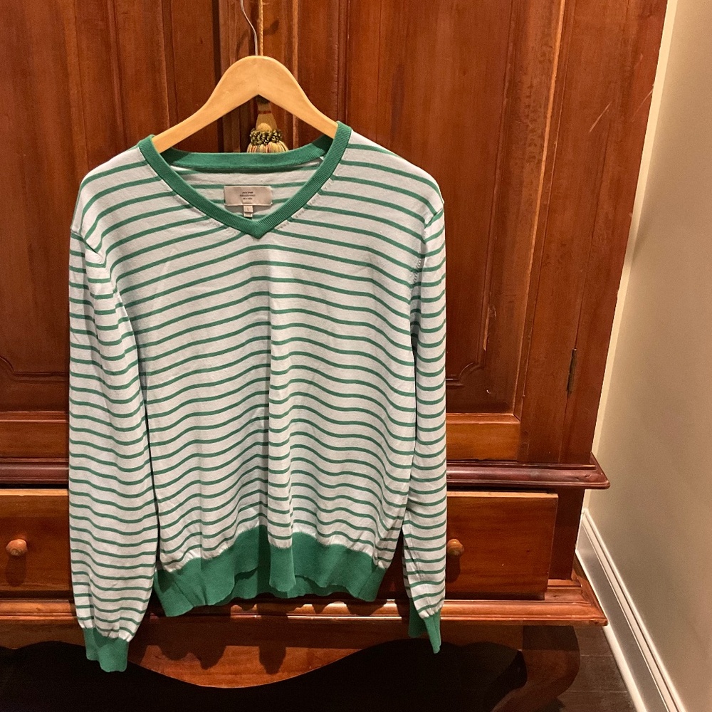 Jack Spade Strafford Bleecker Street Women’s V-Neck Sweater,  Green, Size L
